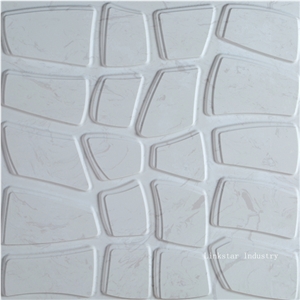3d White Feature Stone Wall Decor Tile, White Quartzite Building & Walling