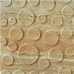 Natural Beige Travertine 3d Decorative Wall Facing Tile