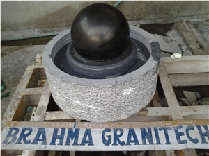 Regal Black Granite Fountain Ball, Black India Granite Fountain Ball