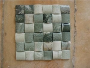 Green & White Mosaic,Multicolor Mosaic Split Face,Green Marble Mosaic Tumbled Face,Mosaic Tile
