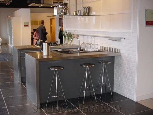 Montauk Black Slate Floor Tiles Graphite Like