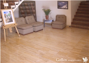 Travertino Dorado Slabs, Tiles, Yellow Travertine Flooring Tiles, Walling Tiles Peru