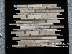 Convex Glass Mix Natural Stone Mosaic for Bathroom /Kitchen Wall,Cheap Wall Tile Natural Stone Mosaic for Bathroom