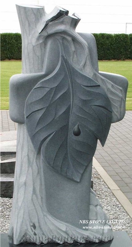 European Popular Style Granite Tombstone Sculptured Statue, Western & European，Hand Carving for Outdoor & Garden