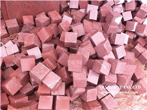 Ningshou Red &China Fujian Red Granite Cobble Paver