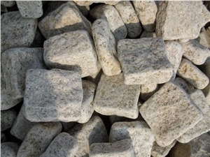 G682 Granite Cube Stone,Yellow Granite Paving,G682 Granite Cobble Stone