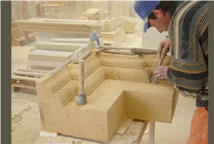Beige Buffon Limestone Hand Carved Building Ornaments
