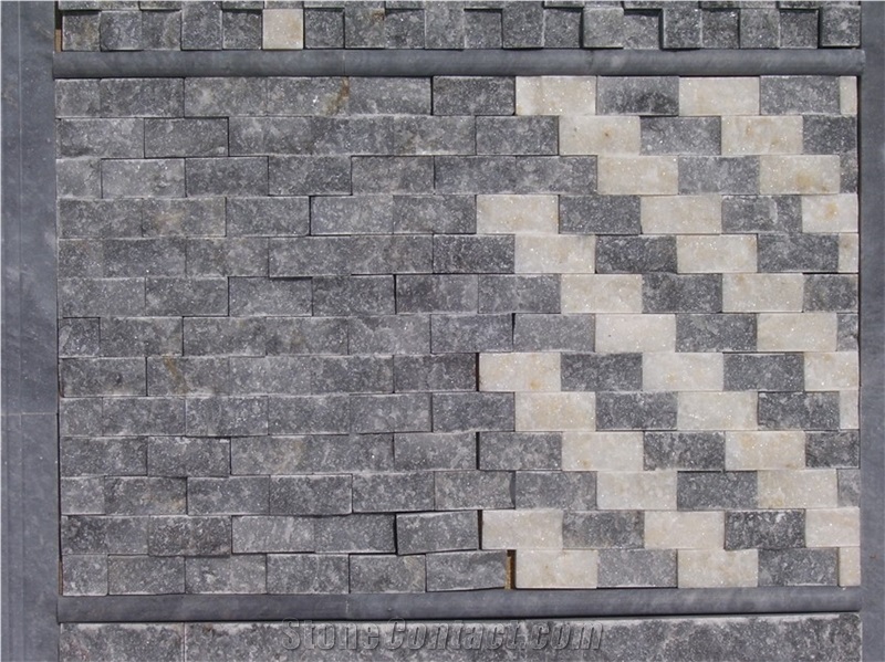 Bluestone Marble Grey-Black Brick Mosaic