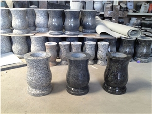 Chinese Grey Granite Stone Vases/G623 Grey Granite Flower Pot/Granite Vase/Granite Flower Pot/Black Vase/Black Flower Pot