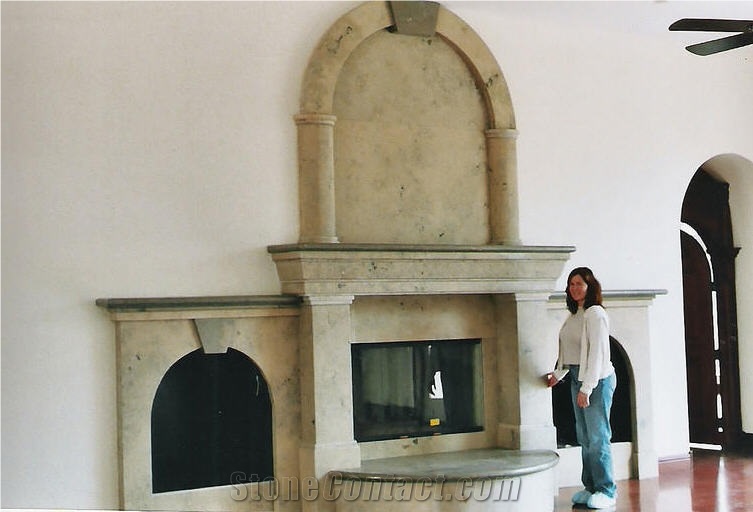 Jura Beige Custom Fireplace