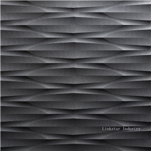 Modern Design Natural Stone China Black Marble 3d Wall Panels