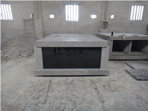 Double Grey Granite Mausoleums