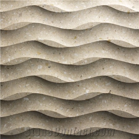Decorative Stone 3d Modular Stone Elements Tile, Beige Quartzite Building & Walling