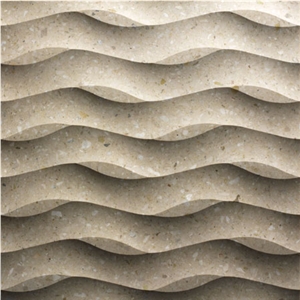 Decorative Stone 3d Modular Stone Elements Tile, Beige Quartzite Building & Walling