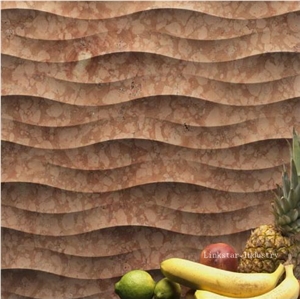 Natural stone 3d wavy decor indoor wall paneling
