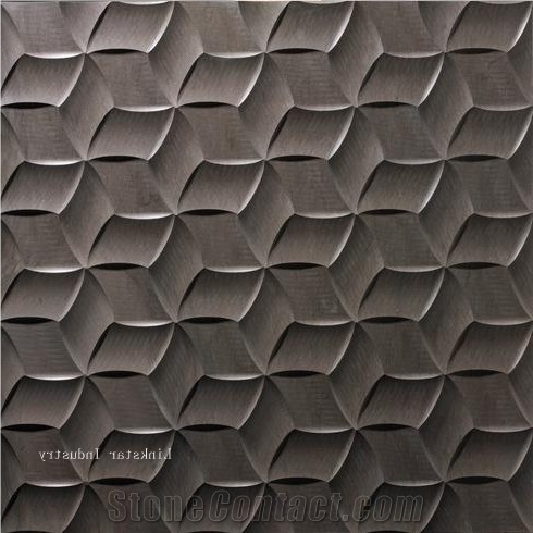Natural Stone Black Marble 3d Decor Internal Wall Panels