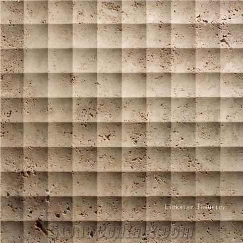 Natural travertine 3d feature panels for walls