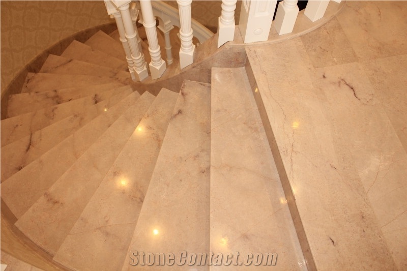 Aro Beige Marble Staircase,Polished Beige Marble Stairs & Steps