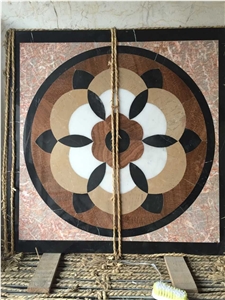 Handmade Decoratie Stone,Mosaic Stone Tile,Mosaic Paving Stone,Mosaic Leaf Pattern Border Design,Mosaic Flower Pattern Desgin,