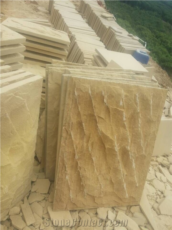 Yellow Sandstone,Sandstone Mushroom Stone,China Yellow Sandstone Wall Cladding