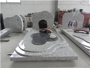 French Style Tombstone Chinese Grey G603 Granite Tomestone
