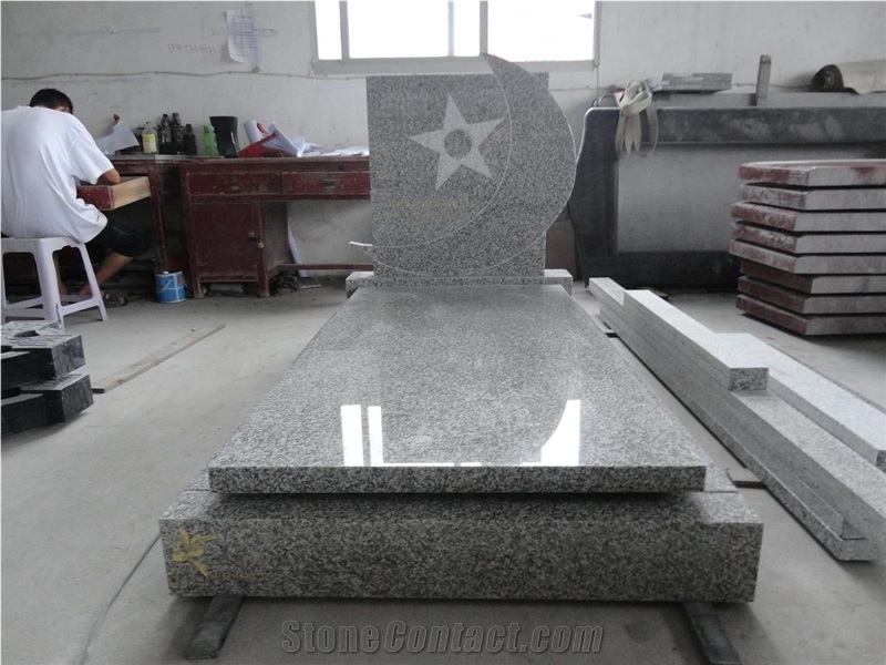 French Style Tombstone Chinese Grey G603 Granite Tomestone