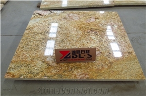 Indian Imperial Gold Yellow Granite Polished Slabs & Floor Wall Covering Tiles,Natural Building Stone Stair Treads, Steps for Bathroom, Lobby Hotels Shopping Mall Project Decoration Use