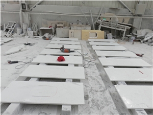White Quartzite Kitchen Countertops