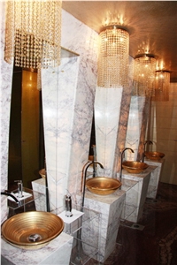 Skyros Flower Marble Bathroom Design