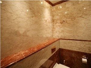 Yellow Whitish Marble Bathroom Design Greece