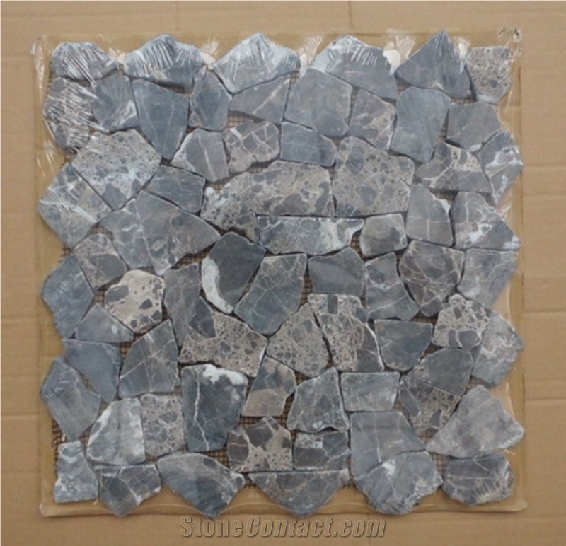 Mosaic Marble Irregular Marmor Bruch Emperador, Brown Marble Mosaic Spain