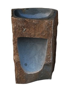 Pedestal Sink Natural Megalithic, Grey Basalt Sinks & Basins Indonesia