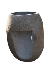 Pedestal Sink Natural River Stone, Grey Basalt Sinks & Basins Indonesia