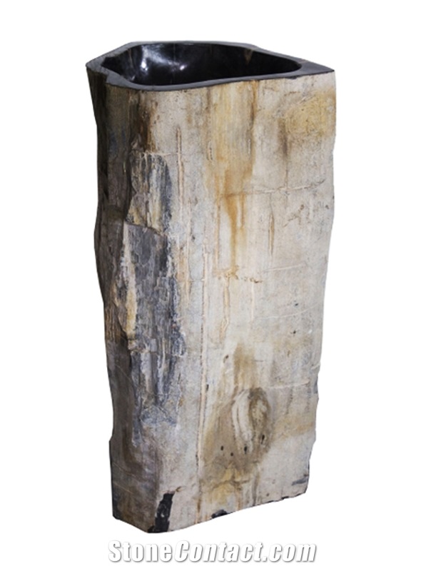 Pedestal Sink Wood Fossil, Brown Wood Fossil Sinks & Basins Indonesia