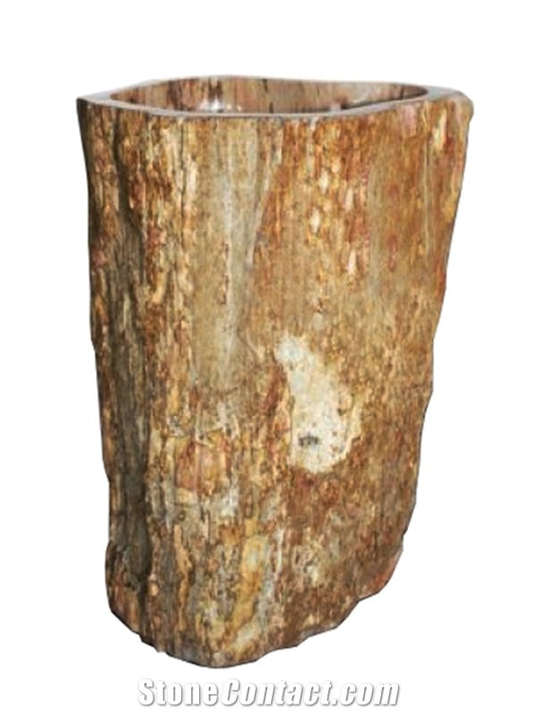 Pedestal Sink Wood Fossil, Brown Wood Fossil Sinks & Basins Indonesia