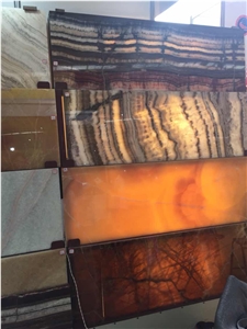 British Onyx Transparent Effect ,Cut to Size Tile for Background Wall for Bathroom Wall,Brown Onyx Slabs