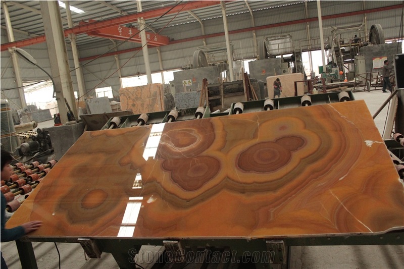High Quality Agate Onyx Book Match Polished Slab,Competitive Price Wall Covering