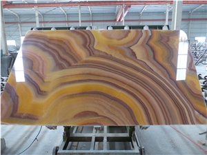 High Quality Red-Dragon Onyx Book Match Effect Polished Slab,Competitive Price Wall Covering