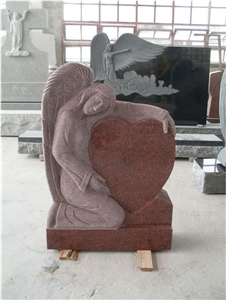 India Red Granite Tombstones and Monuments Upright Monuments