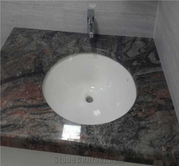 Multicolor Granite Bath Top ,Bathroom Countertop,Custom Vanity Top,Hotel Vanity Top,Red Granite