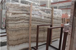Polished British Onyx Slab & Tiles & Back Ground & Wall Covering & Flooring & Wall Cladding ,China Brown Onyx