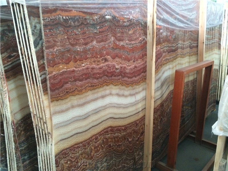 Red Onyx Slabs & Tile, Wall Cladding, Cut-To-Size for Floor Covering, Interior Decoration Indoor Metope, Stage Face Plate, Outdoor Metope