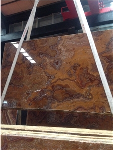 Tiger Onyx Slab & Tiles & Background & Floor Covering & Wall Covering ,Iran Polished Onyx