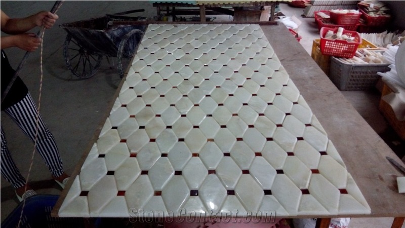 White Onyx Mosaic Wall Mosaic,Floor Mosaic,Polished Mosaic Pattern, Bathroom Decoration