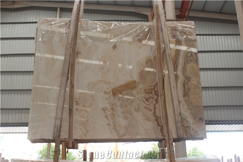 White Wooden Onyx Slab & Big Slab & Background & Wall Covering&Floor Covering
