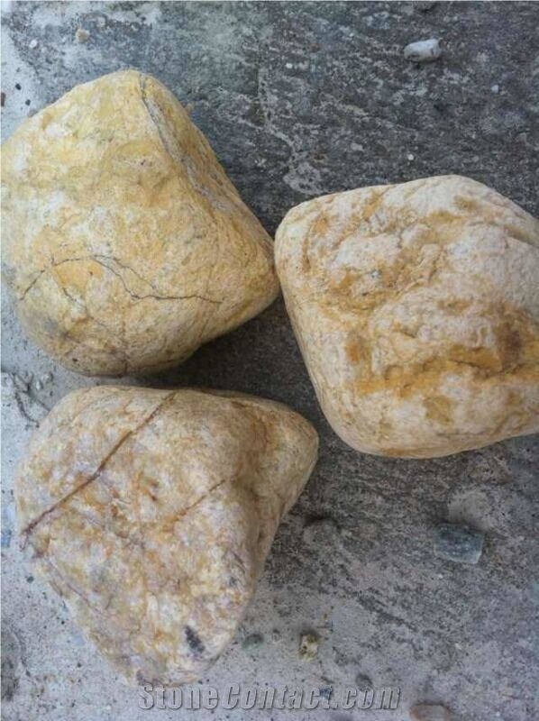 Yellow Cheap Landscaping Pebble Stone,Cobblestones,River Gravel Stone