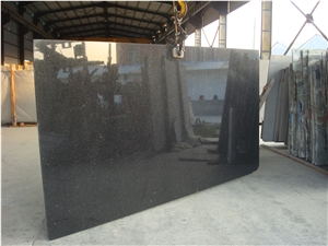 Black Galaxy Granite Slabs, India Black Granite