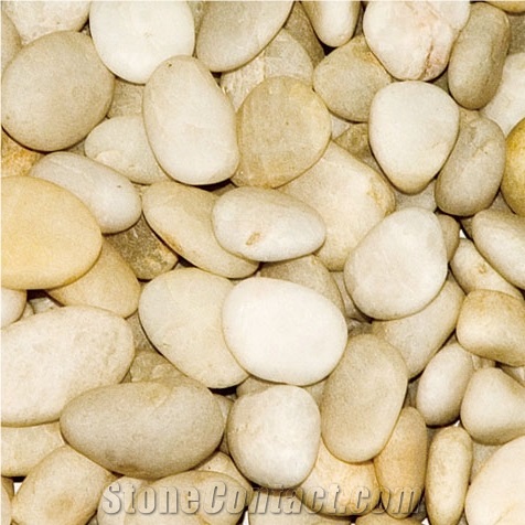 China Granite Honed Pebble Stone for Paving Sets, Beige Granite Pebble & Gravel