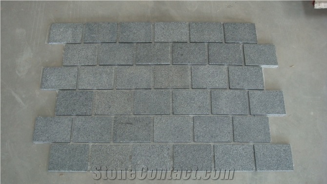 China Grey Granite Paving Stone Top Side Flamed,Other Saw Cut for Outdoor Paving Sets-Xiamen Songjia Stone Company