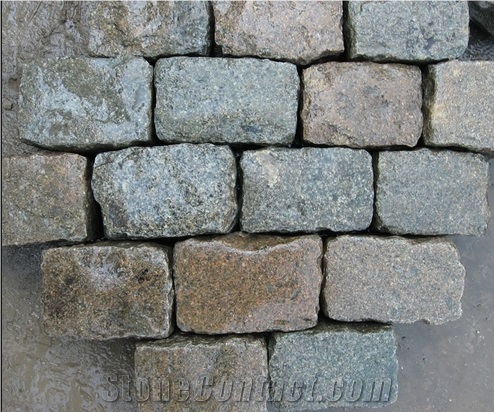 Mix Colour Granite Paving Stone- Cobblestone, Grey Granite Cube Stone & Pavers